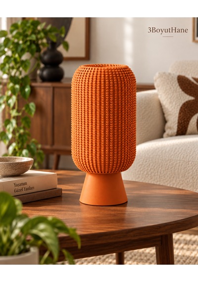Modern Dekoratif Masa Lambası Salon Ve Yatak Odası İçin Abajur, 10 Renk Seçeneği, E14 Led Uyumlu Turuncu