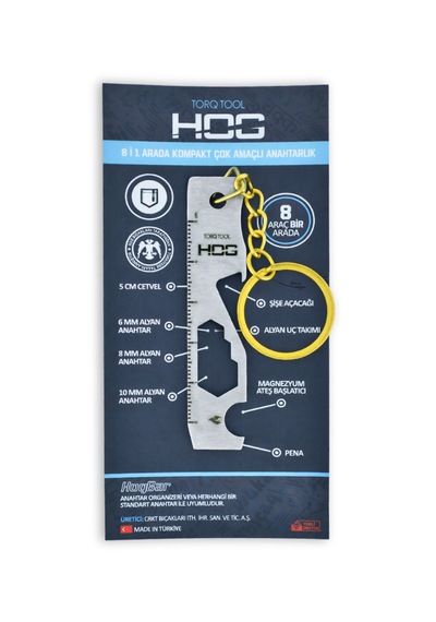 Hog Knives Torq Tool 8 Fonksiyonlu Anahtarlık Satin
