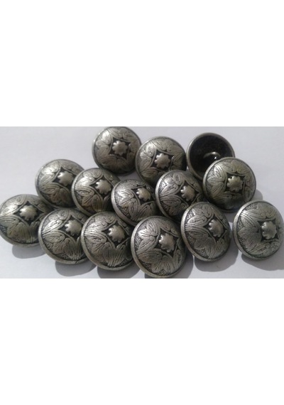 5 Adet 19mm Metal Gümüş Renk Düğme