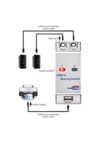 2 port 2.0 sharing switch yazıcı birleştirici