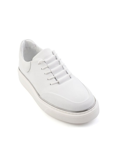 Bambi Beyaz Hakiki Deri Erkek Sneaker E01585127543