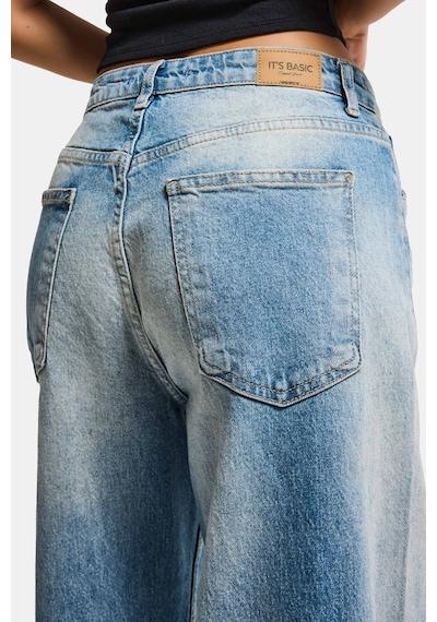 it's basic Kadın T.kot Rengi 4s6-32 Mid Rise Baggy Barrel Komfort Kumaş Denim Jean