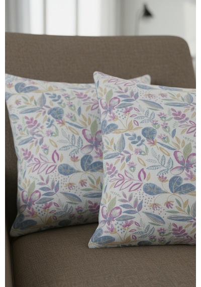 Chevron Bohem Dekoratif Punch Yastık Kırlent Kılıfı 2 Adet 45x45 İlkbahar Rüyası Pembe 45 x 45