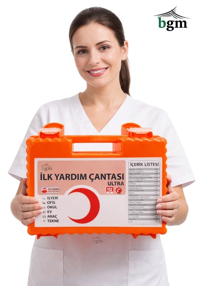 Ultra İlk Yardım Çantası Acil Müdahale Kiti Temel Malzemeler Sert Kasa Duvara Monte Aparatlı