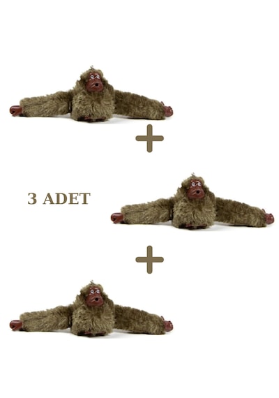 Anıl Bags Maymun Peluş Anahtarlık 3 Adet Haki