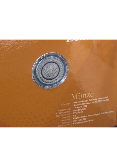 Almanya 5 Euro 2018 Subtropısche Zone Münze & Marke Özel Numısfolder Seti Pul Ve Para