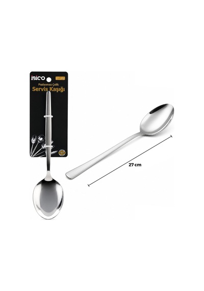 İbico İ22-446 27cm Krom Metal Servis Kaşık - 12'li Paket Diğer