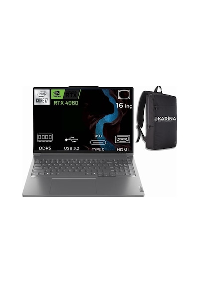 Lenovo ThinkBook 16PG5 IRX 21N50018TR-42 64 GB 2 TB SSD RTX4060 16" W11P Dizüstü Bilgisayar