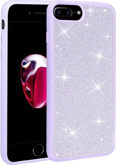 Apple Uyumlu iPhone 8 Plus Kılıf Parlak Taşlı Şık Tasarım Ston Kapak