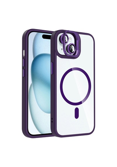 Apple Uyumlu iPhone 15 Kılıf Standlı Ve Kamera Lens li M-safe Şarj Özellikli Zore Etro Kapak Çok Renkli