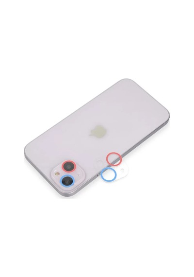 Newface Apple Uyumlu iPhone 13 Mini Renkli Kamera Lens Koruma Cam - Pembe-mavi,