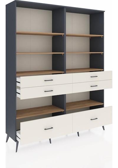 Hyperion Gardrop 8 Raflı 6 Çekmeceli 176x44x221 Antrasit-çam/aytaşı Çam/aytaşı Hyperion Gardrop 8 Raflı 6 Çekmeceli 176x44x221 Antrasit-çam/aytaşı Çam/aytaşı