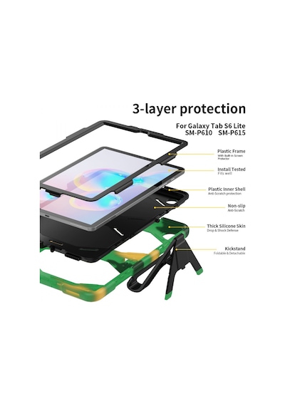 Galaxy  Uyumlu  T500 Tab A7 10.4 Kılıf Griffin Tablet Kapak - Kamuflaj Arka Kapak