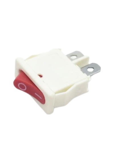 Dar Tekli Mini Işıksız On-off Anahtar Beyaz Kasa Kırmızı 2 Pinli Dar Tekli Mini Işıksız Switch 5 Adet