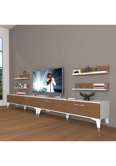 Decoraktiv Eko 360r Slm Silver Tv Ünitesi Tv Sehpası Beyaz - Siyah