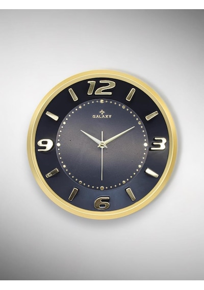 Galaxy Exclucive Kabartama Rakamlı Klasik Kadranlı 30 Cm Duvar Saati Gold Altın - Siyah