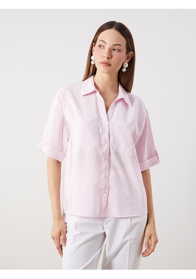 Lcw Comfort Pembe Modal Karışımlı Oversize Kadın Gömlek