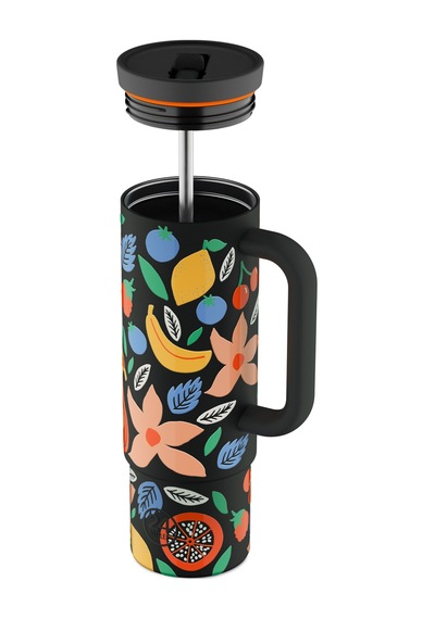 Straw Cup Tropical Noir Pipetli Paslanmaz Çelik Termos 800 Ml Renkli