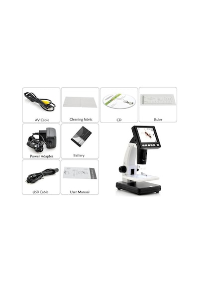 5mp 500x Lcd Ekranlı Dijital Mikroskop 8 Gb Sd Kart+Şarj Pili