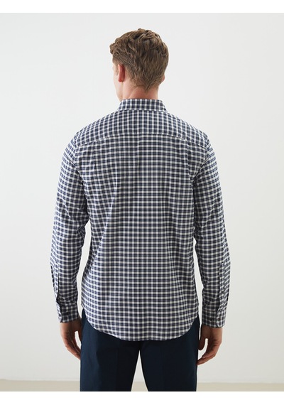 Lcwaıkıkı Classic Lacivert Regular Fit Uzun Kollu Ekose Oxford Erkek Gömlek