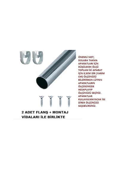 Kromajlı Dolap Askı Borusu 0-150Cm Arası 150 Cm