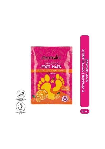 Dermokil C Vitaminli Peeling Etkili Soyulabilen Çorap Tipi Ayak Maskesi 30 Ml