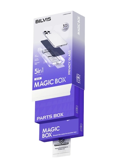 Apple İphone 13 Pro Max Bilvis 5in1 5d Magic Hayalet Cam Ekran Koruyucu - Siyah