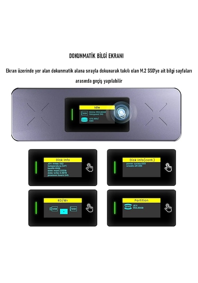 Jeyı İ9x Visual Smart Usb 3.2 Gen2 Ssd Muhafaza Kutusu