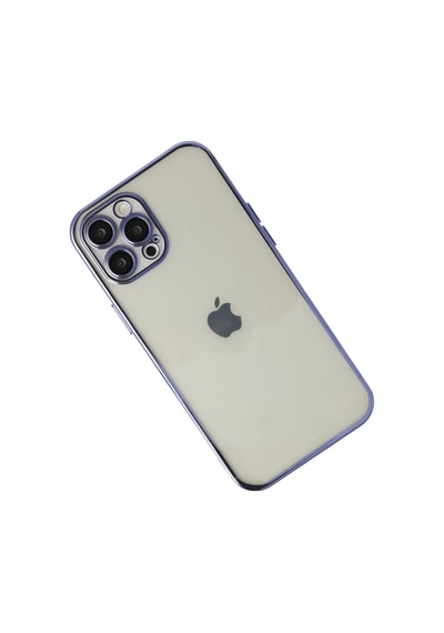 Apple iPhone Uyumlu  12 Pro Uyumlu Kılıf Lensli Silikon - Mor