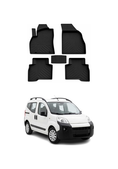 Peugeot Bipper 2008-2026 Uyumlu 4d Havuzlu Paspas Kauçuk Siyah 5 Parça