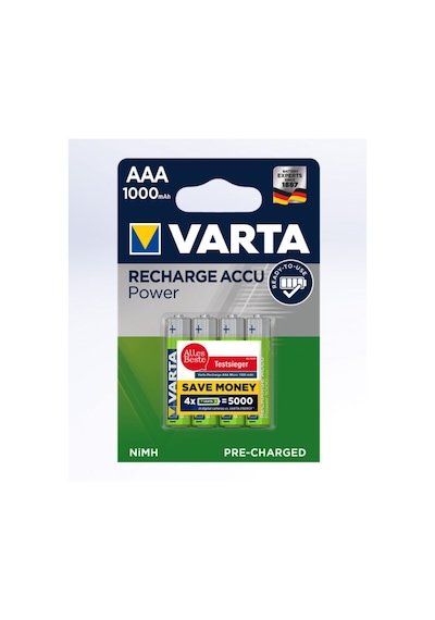 Varta 5703 1000 mAh AAA Ni-MH Şarj Edilebilir İnce Kalem Pil 4'lü