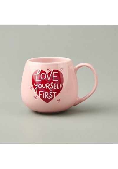Kitchen Love Yourself First Sloganlı Kupa - Pembe - 310 Ml Renkli