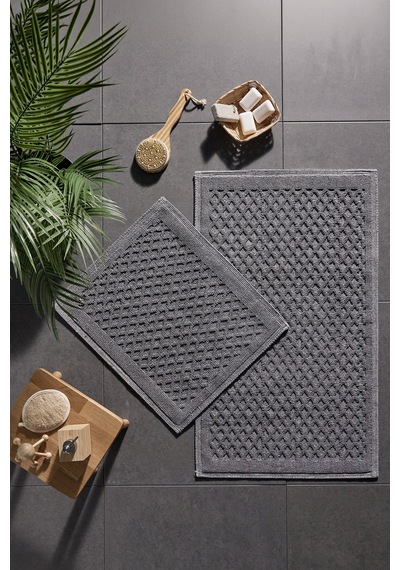 Cobble 2'li Banyo Paspası Gri
