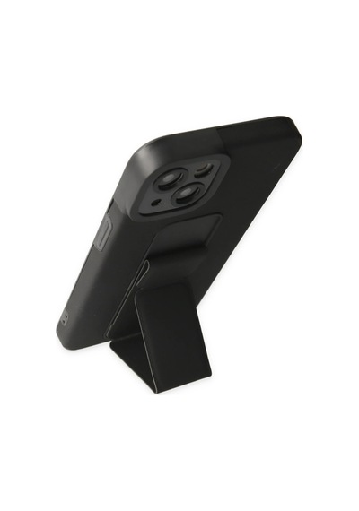 Gld-spt- Newface Apple Uyumlu iPhone 14 Plus Kılıf Mega Standlı Silikon - Siyah