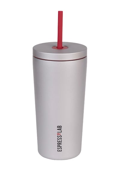 Gri Metal Paslanmaz Çelik Pipetli Termos 520 ML Kapaklı No:94