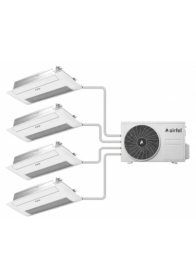 Airfel Multi 4LMX105N 36.000 BTU/H Dış 9 + 9 + 12 + 18 İç Tek Yön Kaset Tipi Klima