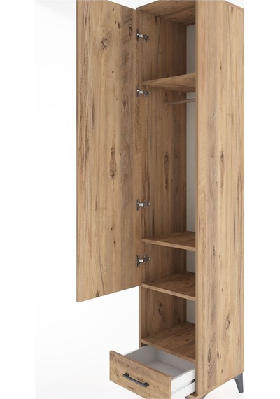 Hyperion Dolap 4 Raflı Tek Çekmeceli Tek Askılı 44x44x221 Çam-çam Atlas Çam