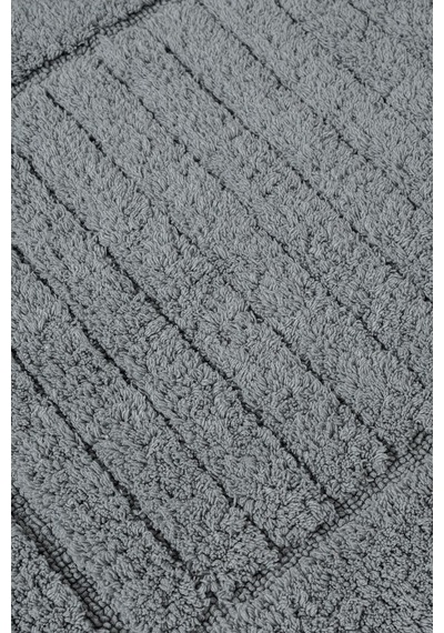 Lilly 2'li Pamuk Banyo Paspas Seti Yumuşak Dokulu Gri Yıkanabilir 60x100 + 60x50cm, Ll004g