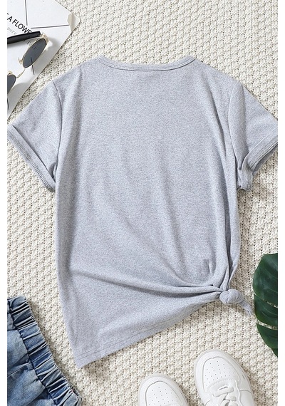 Unisex Uykucu Panda Baskılı Tasarım Tshirt Gri