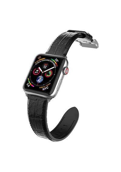 Watch 38mm Uyumlu Deri Kordon Raptic Hybrid Leather Serisi Parlak Siyah