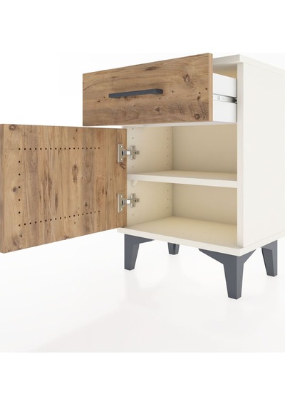 Arges Komodin Tek Raflı Tek Kapaklı 44x30x64 Aytaşı-çam Aytaşı