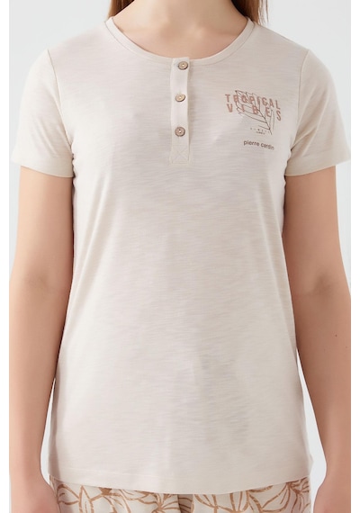 Pierre Cardin 8521 Tropical Vibes Kadın Kısa Kol Pijama Takım 001