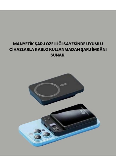 Manyetik Ve Hızlı Kablosuz Şarj Güç Bankası Powerbank Diğer