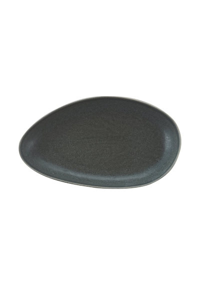 Pasabahce Petra Seramik Oval Servis Tabağı Gri - 1 Adet