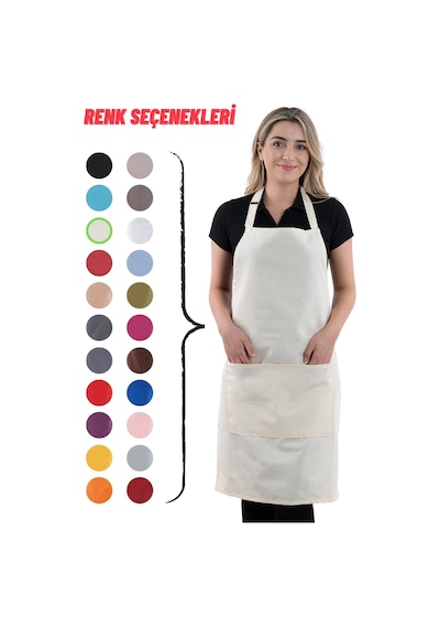 Sevilya Simple Ayar Askılı Mutfak Önlüğü Bej