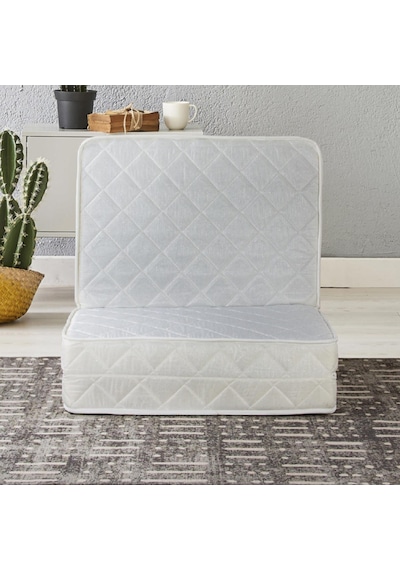 Homedius Trend Tek Kişilik 3 Kat Yaylı Katlanır Yatak 90x190 Cm Beyaz