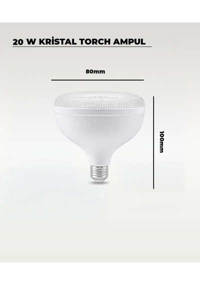 20w Kristal Torch Led Ampul Beyaz Işık