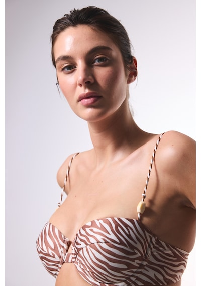 Penti Gale Zebra Desenli Balenli Balconette Bikini Üstü