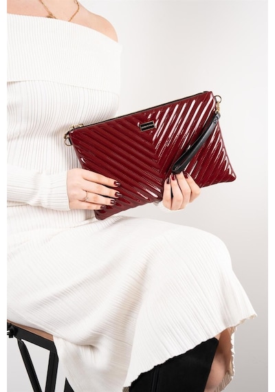 Silver Polo Sp1034 Kadın Portföy & Clutch Kapitone V Rugan Bordo-rugan Bordo