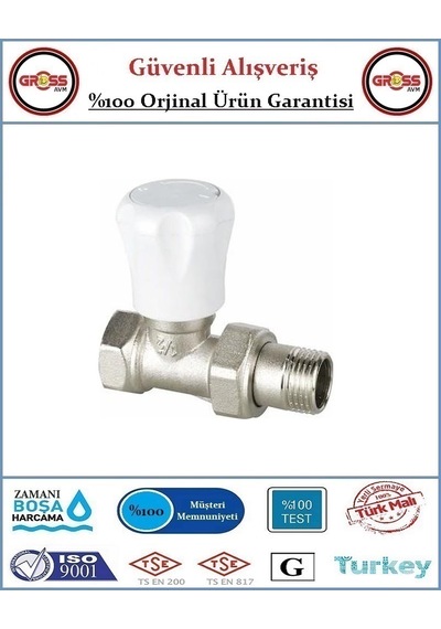Şenpres Düz Radyatör Vanası - %100 Prinç - 1/2''